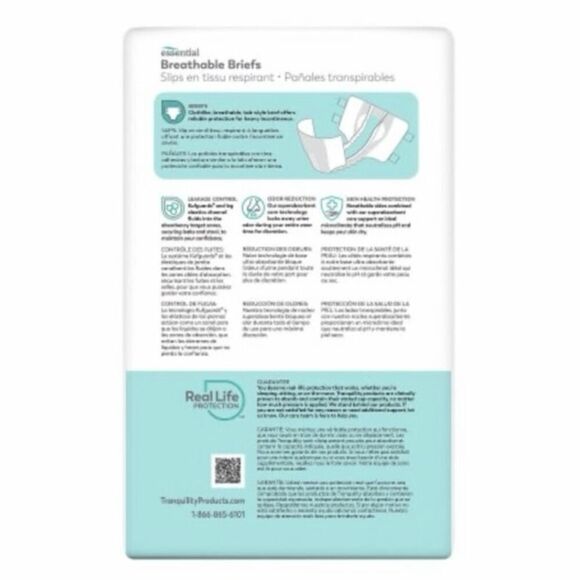 NWT Tranquility Essential Incontinence Brief S Breathable, 2744, Heavy, 10 Ct - Picture 3 of 11